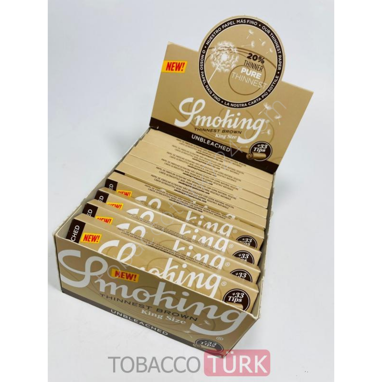Smoking Thinnest Brown KingSize Zıvanalı Sigara Kağıdı/33lü