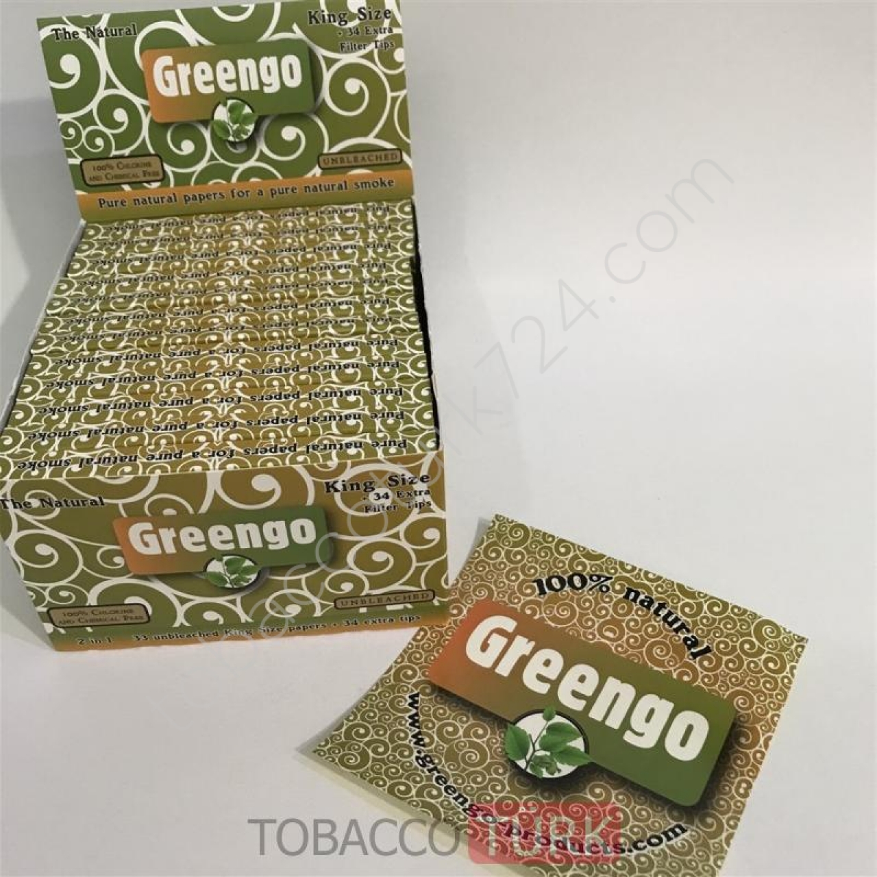 Greengo BüyükBoy Sigara Sarma Kağıdı + Zıvanalı %100 NATURAL