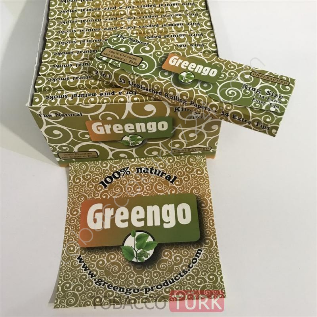 Greengo BüyükBoy Sigara Sarma Kağıdı + Zıvanalı %100 NATURAL