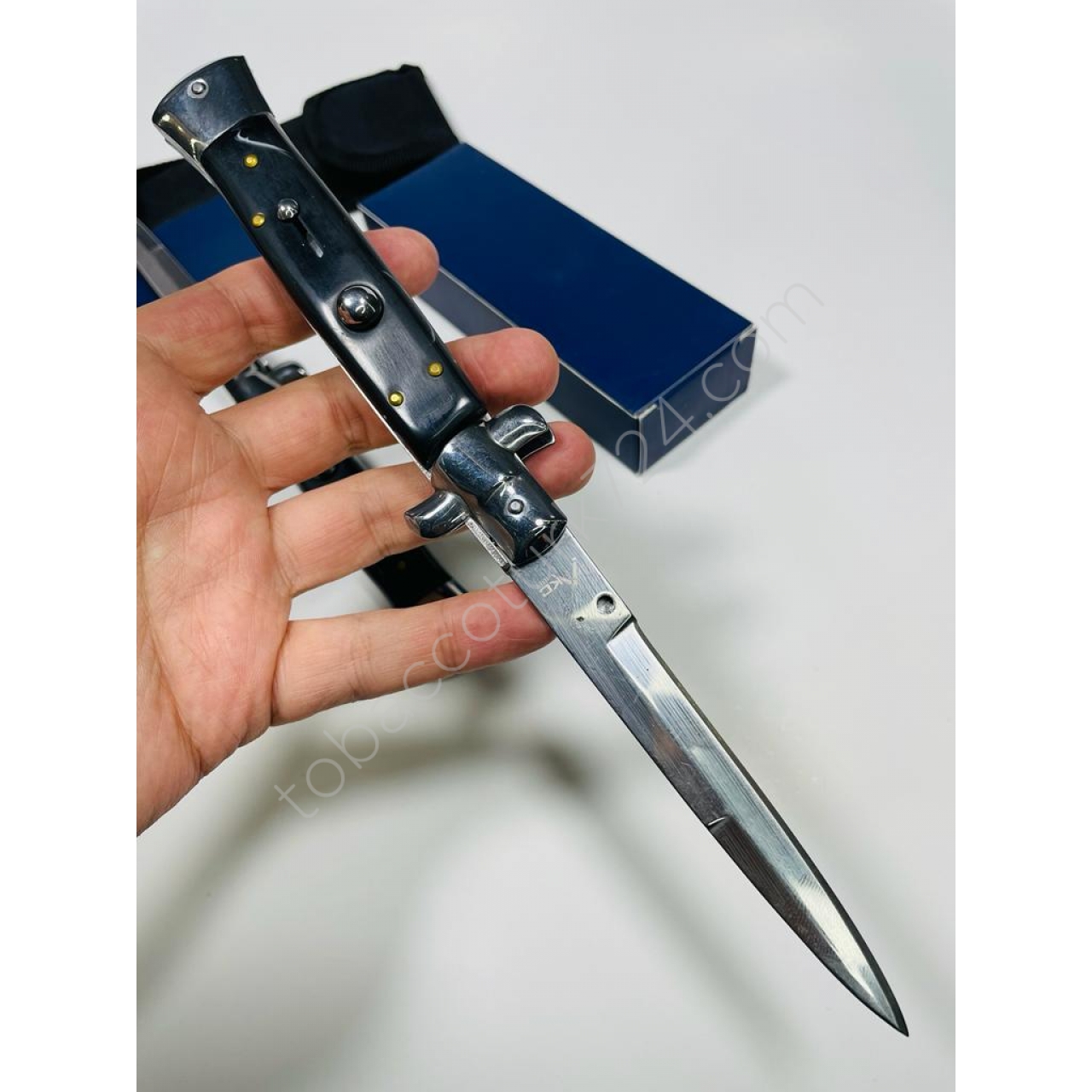 Akc İtalyan SiyahKasa DüzMetal Bıçak-25cm