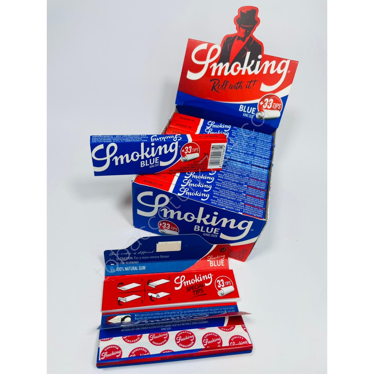 Smoking Marka Blue KingSize Geniş Büyükboy Zıvanalı Sarma Kağıdı //33lü